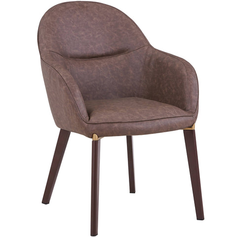 Elias Dining Chair Upholstered in Leather Velvet and Powder Coated Legs