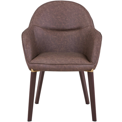 Elias Dining Chair Upholstered in Leather Velvet and Powder Coated Legs