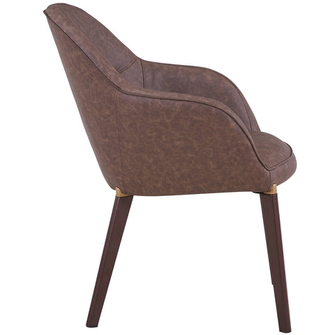 Elias Dining Chair Upholstered in Leather Velvet and Powder Coated Legs