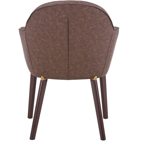 Elias Dining Chair Upholstered in Leather Velvet and Powder Coated Legs Set of 4