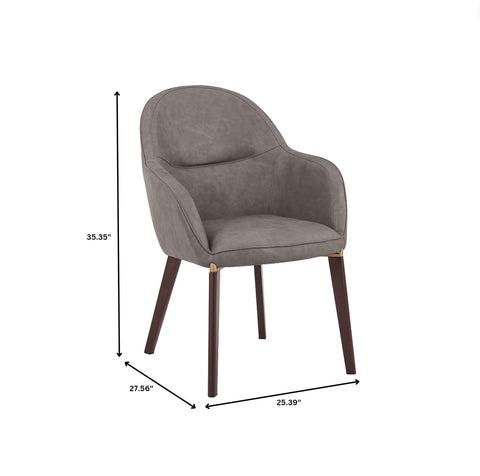 Elias Dining Chair Upholstered in Leather Velvet and Powder Coated Legs Set of 4