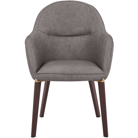 Elias Dining Chair Upholstered in Leather Velvet and Powder Coated Legs Set of 4