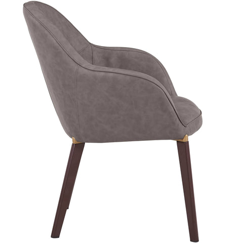 Elias Dining Chair Upholstered in Leather Velvet and Powder Coated Legs Set of 4