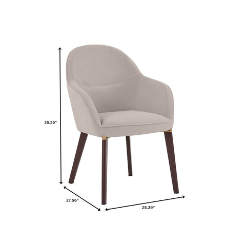 Elias Dining Chair Upholstered in Leather Velvet and Powder Coated Legs Set of 4