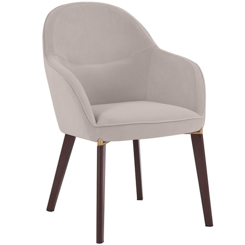 Elias Dining Chair Upholstered in Leather Velvet and Powder Coated Legs