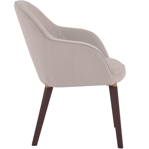 Elias Dining Chair Upholstered in Leather Velvet and Powder Coated Legs