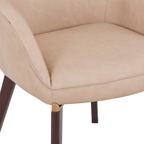 Elias Dining Chair Upholstered in Leather Velvet and Powder Coated Legs