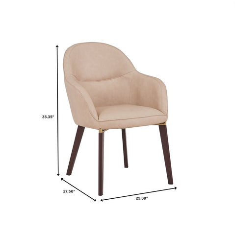 Elias Dining Chair Upholstered in Leather Velvet and Powder Coated Legs Set of 4