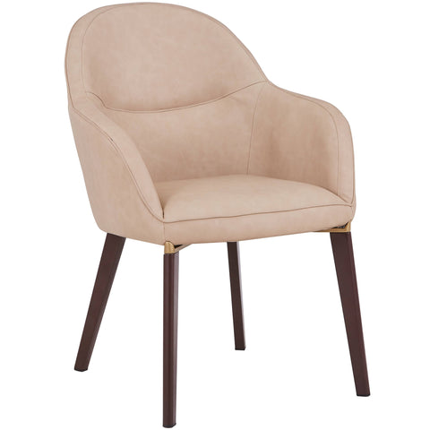 Elias Dining Chair Upholstered in Leather Velvet and Powder Coated Legs