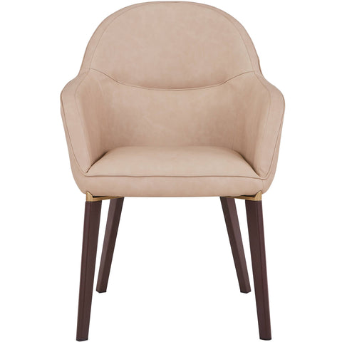 Elias Dining Chair Upholstered in Leather Velvet and Powder Coated Legs