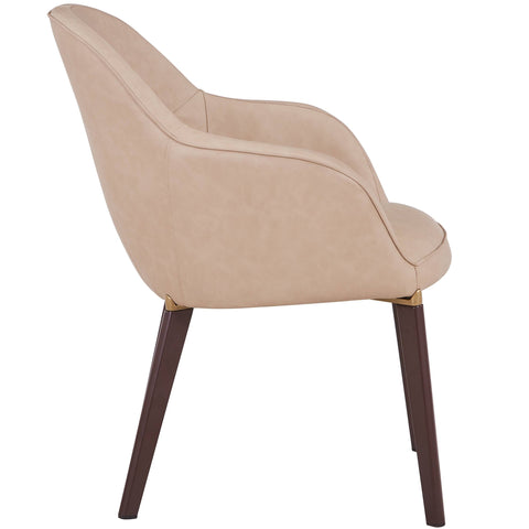 Elias Dining Chair Upholstered in Leather Velvet and Powder Coated Legs Set of 4