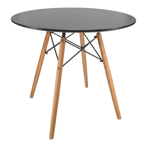 Dover Round Bistro Top Dining Table With Natural Wood Eiffel Base