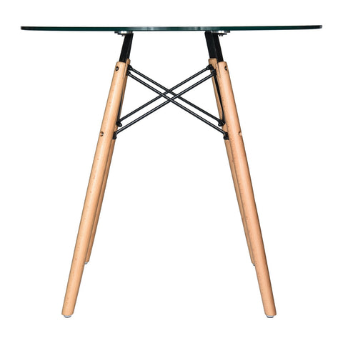 Dover Round Bistro Top Dining Table With Natural Wood Eiffel Base