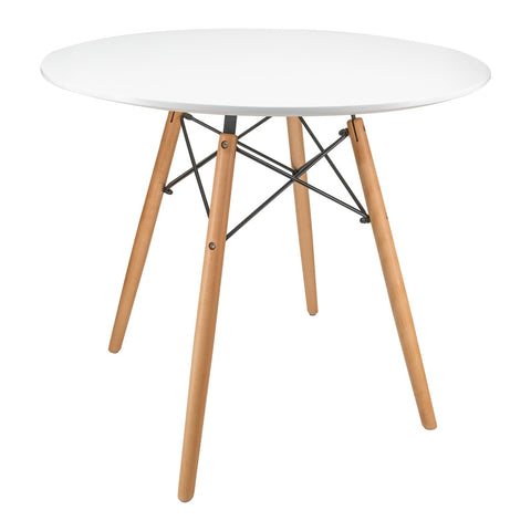Dover Round Bistro Top Dining Table With Natural Wood Eiffel Base