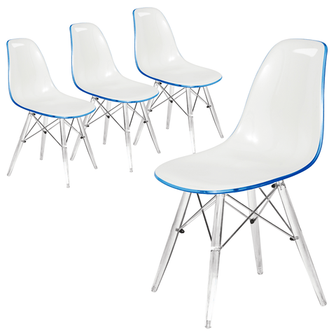 Dover Molded Side Chair with Acrylic Base, Set of 4