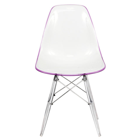 Dover Molded Side Chair with Acrylic Base, Set of 2