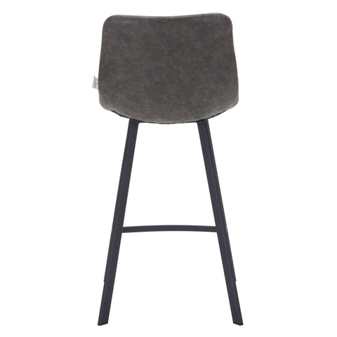 Elland 35” Counter Stool in Leather Padded Seat in Black Stainless Steel