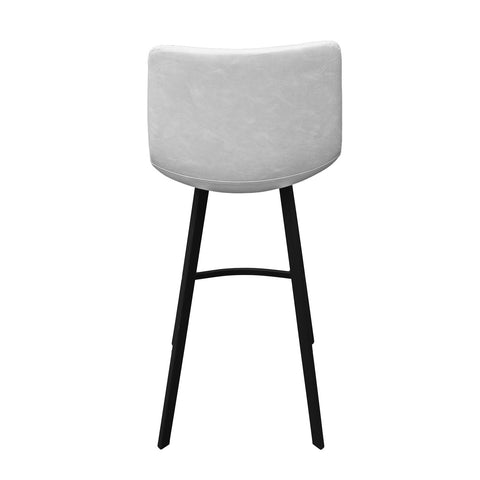 Elland Modern Upholstered Leather Bar Stool With Iron Legs & Footrest Set of 2