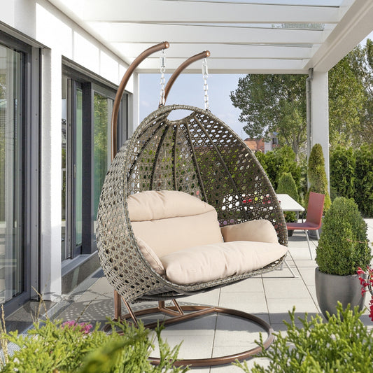 Modern Wicker Hanging Double Seater Egg Swing Chair