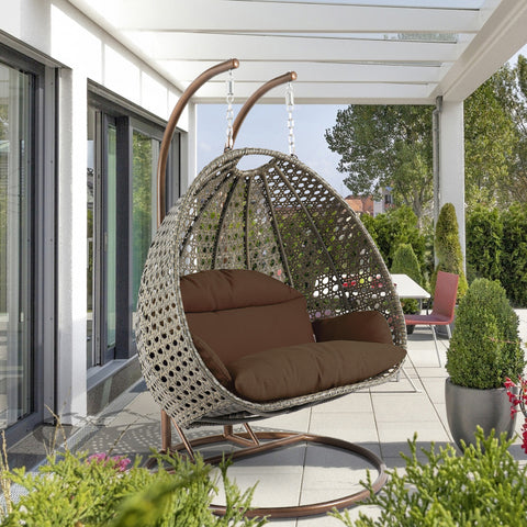 Modern Wicker Hanging Double Seater Egg Swing Chair