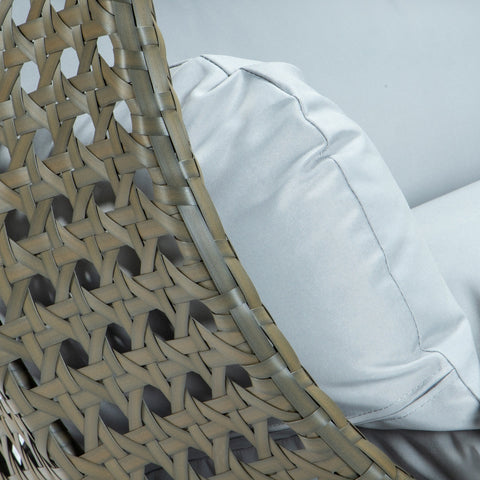 Modern Beige Wicker Hanging Double Seater Egg Swing Chair