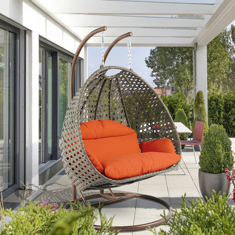 Modern Wicker Hanging Double Seater Egg Swing Chair