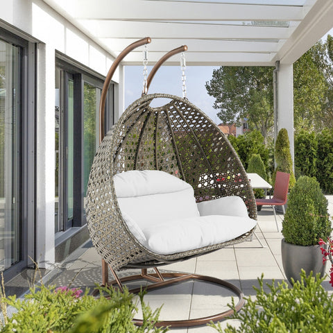 Modern Wicker Hanging Double Seater Egg Swing Chair