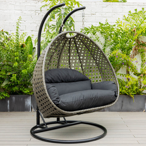 Modern Wicker Hanging Double Seater Egg Swing Chair