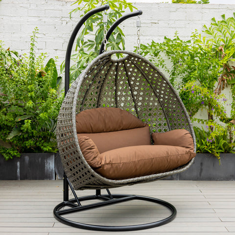 Modern Wicker Hanging Double Seater Egg Swing Chair