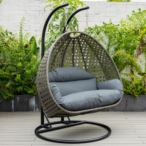 Modern Wicker Hanging Double Seater Egg Swing Chair