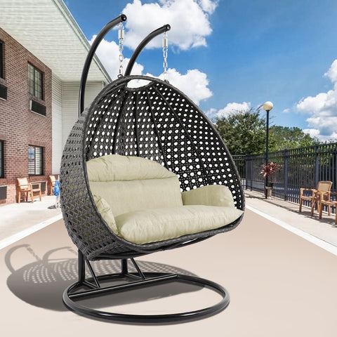 Modern Wicker Hanging Double Seater Egg Swing Chair