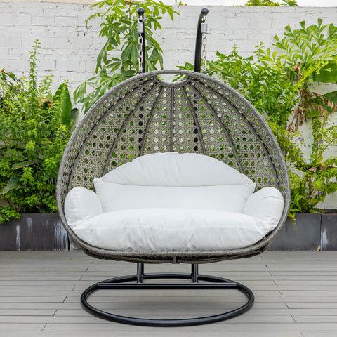 Modern Wicker Hanging Double Seater Egg Swing Chair