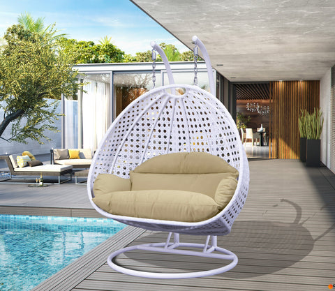 Modern Wicker Hanging Double Seater Egg Swing Chair