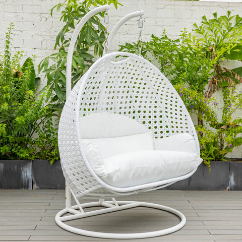 Modern Wicker Hanging Double Seater Egg Swing Chair