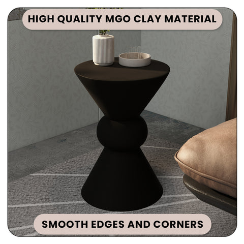 Echo Side Table with Weather-Resistant Fibersone Top Round Accent Table