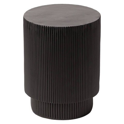 Eden Series Side Table in Fiberstone Round Accent Table for Home, Living Room, Indoor, and Outdoor