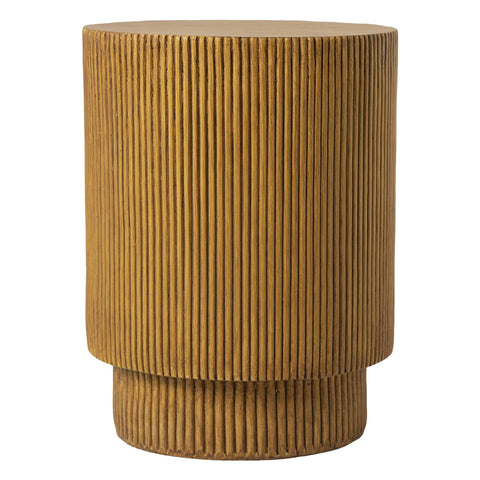 Eden Series Side Table in Fiberstone Round Accent Table for Home, Living Room, Indoor, and Outdoor