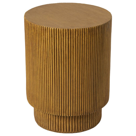 Eden Series Side Table in Fiberstone Round Accent Table for Home, Living Room, Indoor, and Outdoor