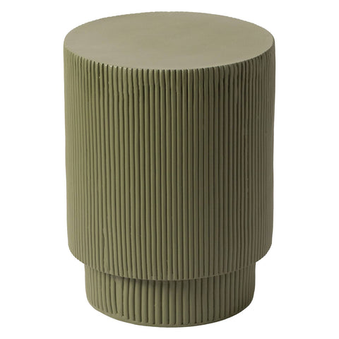 Eden Series Side Table in Fiberstone Round Accent Table for Home, Living Room, Indoor, and Outdoor