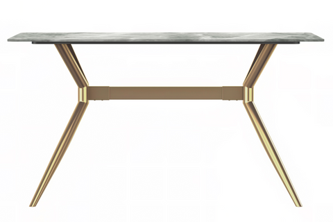 Elega Rectangular Dining Table with Sintered Stone or Glass Rectangular Top and Stainless Steel Base