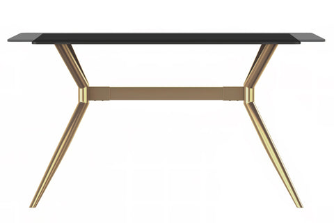 Elega Rectangular Dining Table with Sintered Stone/Glass Rectangular Top and Gold Stainless Steel Base