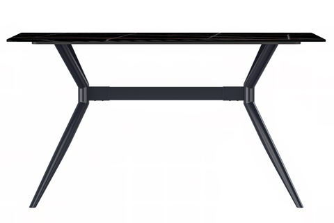 Elega Rectangular Dining Table with Sintered Stone or Glass Rectangular Top and Stainless Steel Base