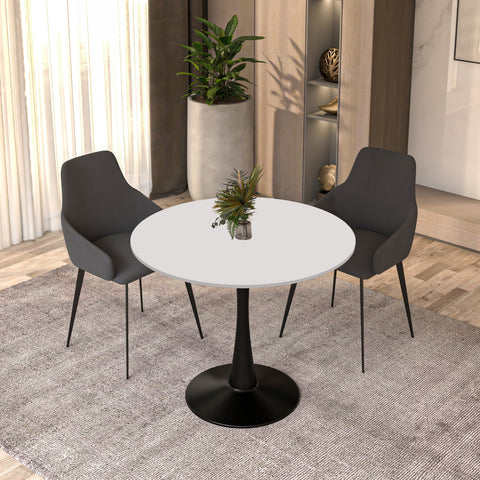 Bristol Round Dining Table Collection in Black Steel