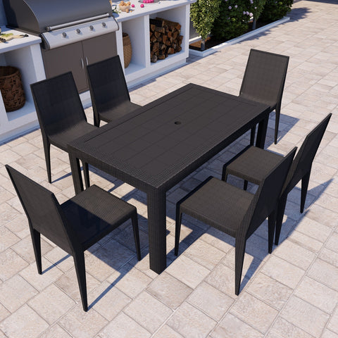 Mace Patio Outdoor Dining Chair with Weave Design in Polypropylene