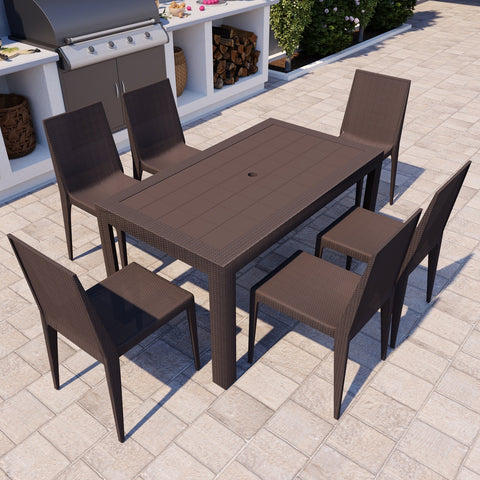 Mace Mid-Century 7-Piece Outdoor Dining Set