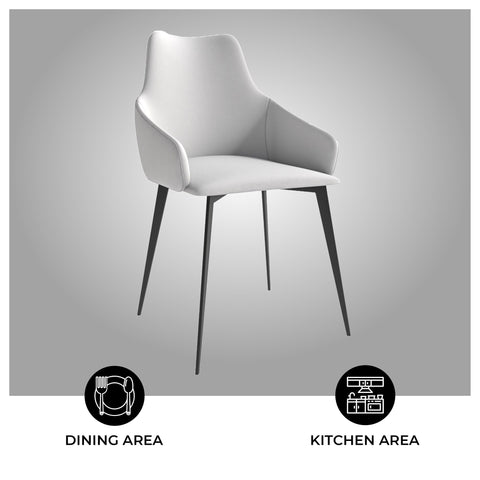 Sonnet Dining Chair Ergonomic Design with Upholstered Seating and Sturdy Iron Legs