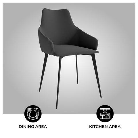 Sonnet Dining Chair Ergonomic Design with Upholstered Seating and Sturdy Iron Legs