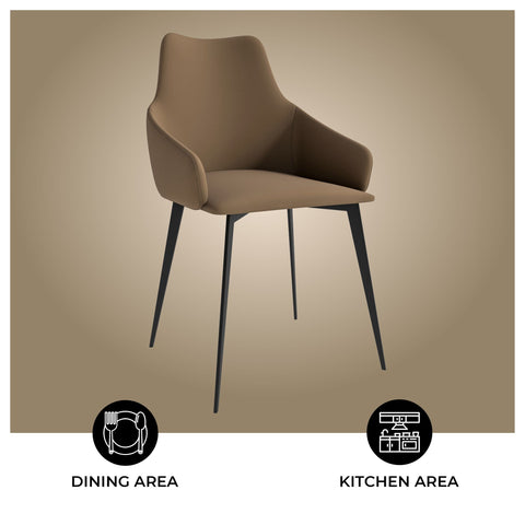 Sonnet Dining Chair Ergonomic Design with Upholstered Seating and Sturdy Iron Legs