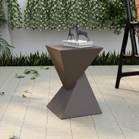 Glint Side Table in Fiberstone Square Accent Table