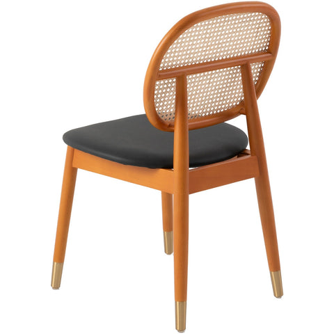 Holbeck Modern Dining Chair with Upholstered Leather Seat and Beech Wood Legs Set of 2